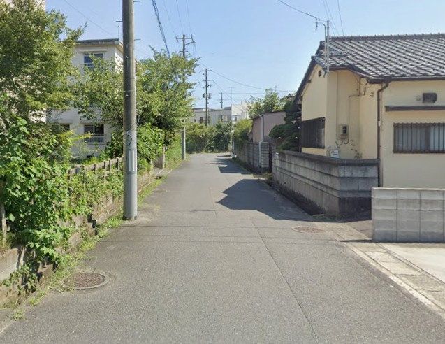 【新築戸建】　いわき市平城東1丁目第1　全15棟　長期優良住宅の前面道路含む現地写真|西側5.954ｍ公道