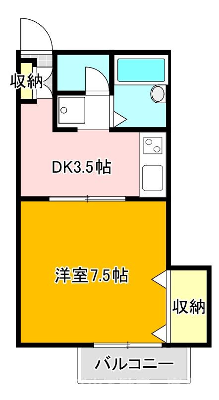 直方市大字山部のアパートの間取り