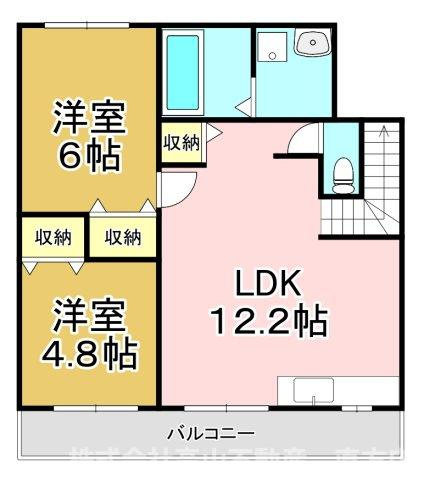 北九州市八幡西区楠橋東２丁目のアパートの間取り