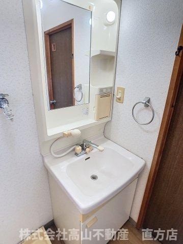 直方市大字山部のアパートの洗面所