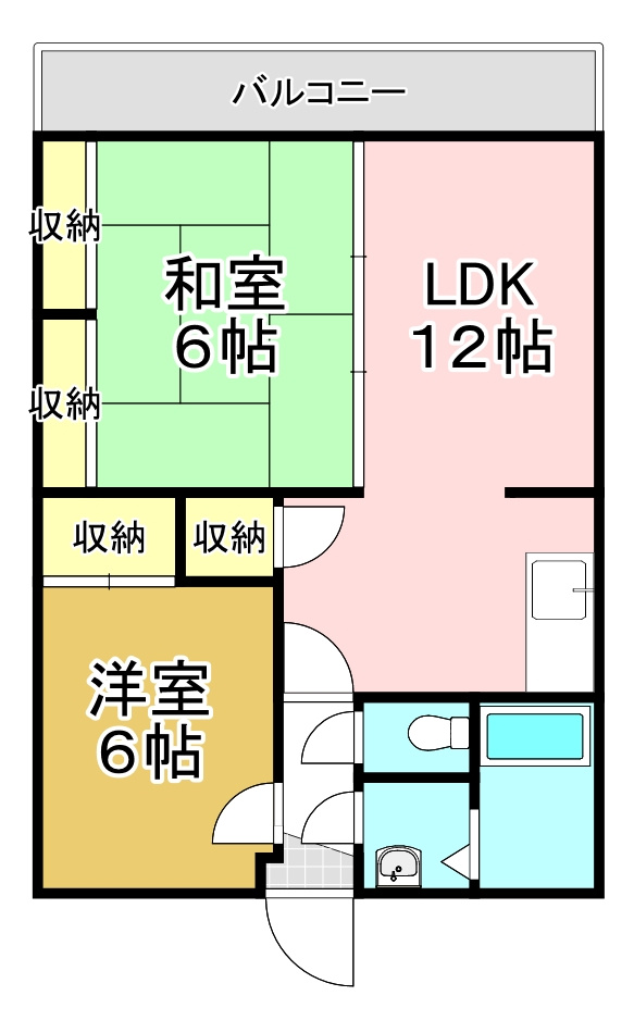 直方市大字山部のアパートの間取り