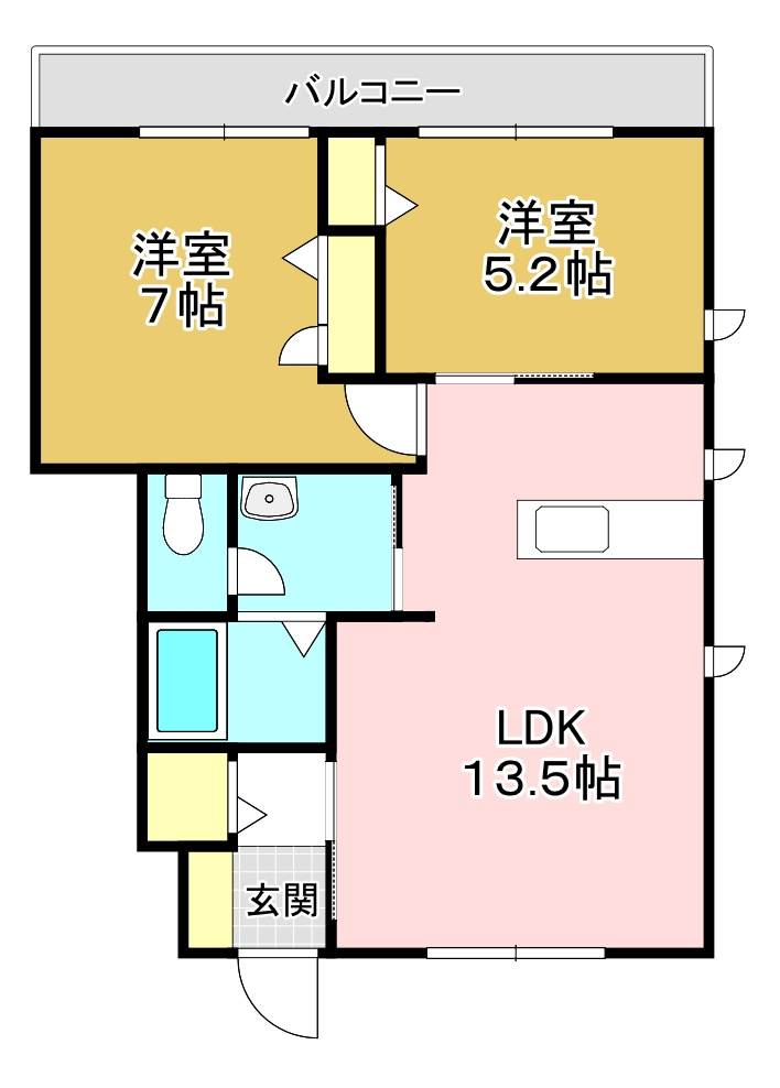 直方市大字頓野のアパートの間取り