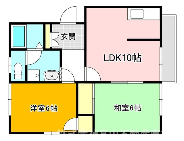 直方市大字感田のアパートの間取り