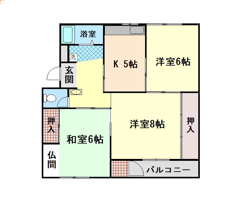 渦が森コーポ６号館の間取り