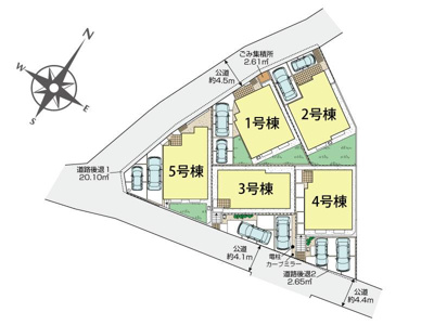 【区画図】 | 伊勢原市東大竹　全５棟　新地住宅