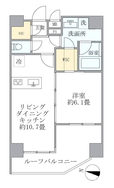 コスモリード御茶ノ水レジデンスの間取り|1LDK