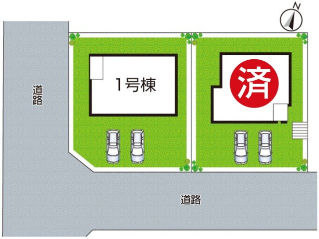 箕面市粟生新家　第2期　新築一戸建ての区画図|全2区画