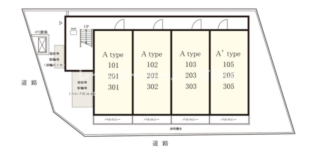 リブリ・ウナフォート※初期費用分割あと払いサービス利用可能物件の区画図