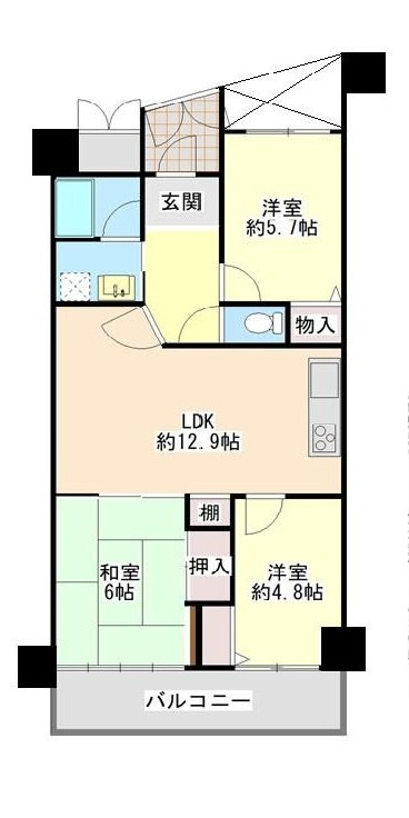 クローバーメゾン狐島の間取り
