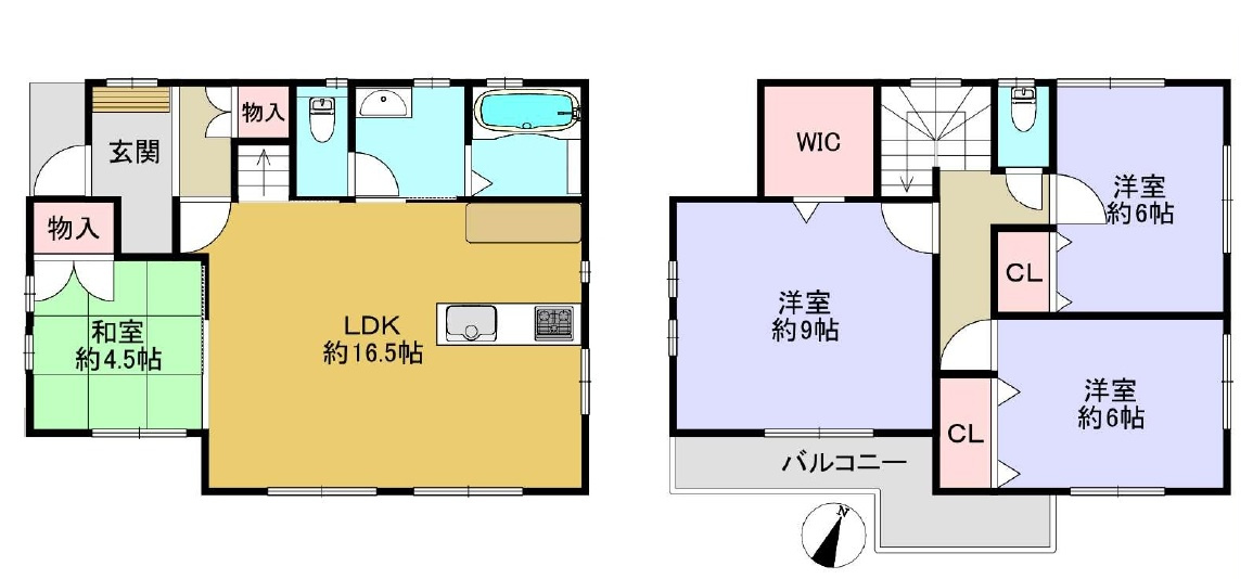 清瀬市中里２丁目　中古戸建　～WIC付主寝室9帖～