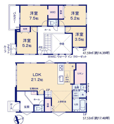 福岡市東区美和台２期　２号棟の間取り
