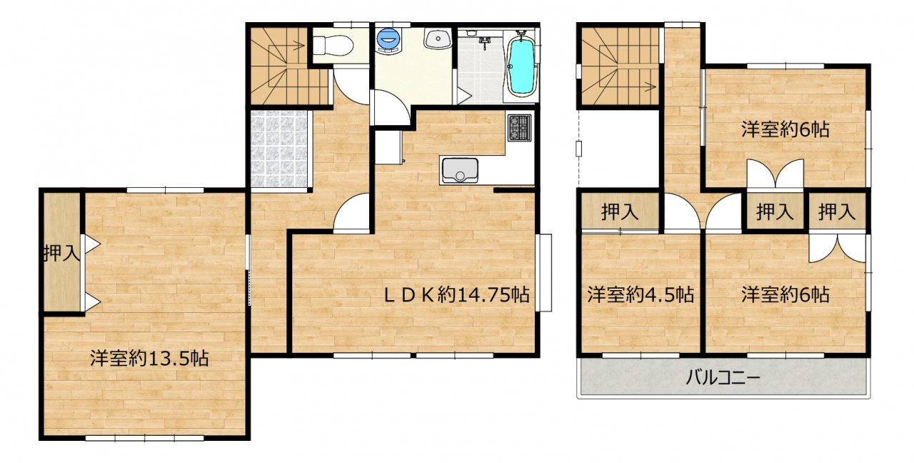 リフォーム済中古戸建　安八郡神戸町大字加納　昭和61年築の間取り