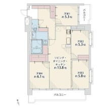 ライオンズマンション長住南第2の間取り|

家族構成やライフスタイルに合わせやすい、魅力的な間取り。

