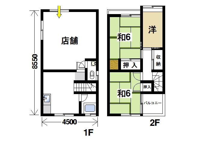 六条西4丁目テナントの間取り