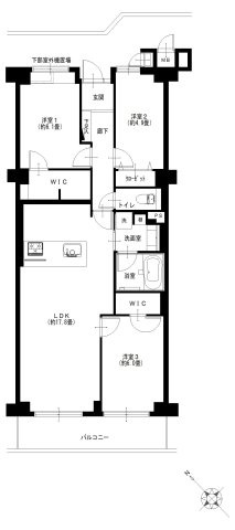 ルネ門前仲町パークステイツの間取り|ルネ門前仲町パークステイツ：南西向き！全居室収納・窓が付いた３ＬＤＫリノベーション物件はフラット３５＆住宅ローン減税利用可能です！