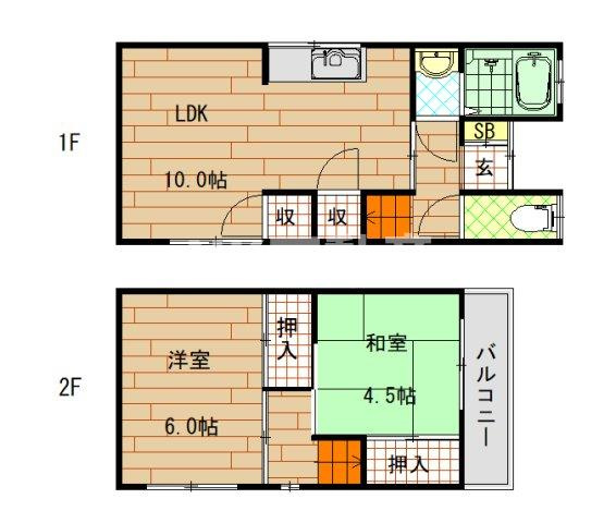 【間取り】 | 南上小阪貸家（長瀬賃貸） | 間取りです