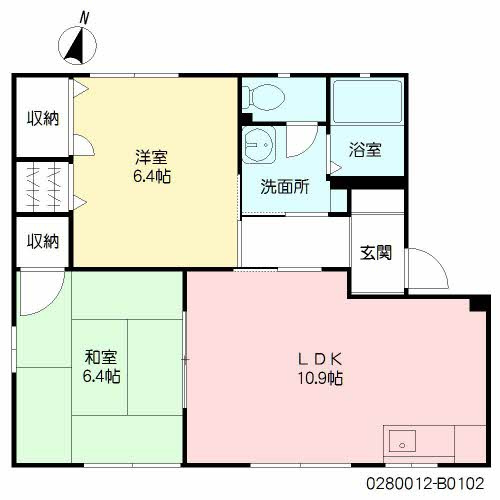 宮若市本城のアパートの間取り
