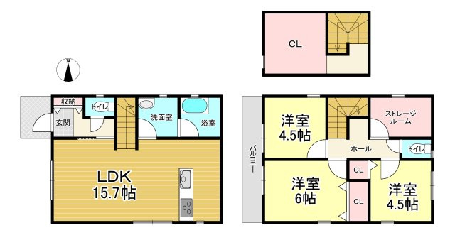 【間取り】 | クレイドルガーデン石巻市大街道北　第3