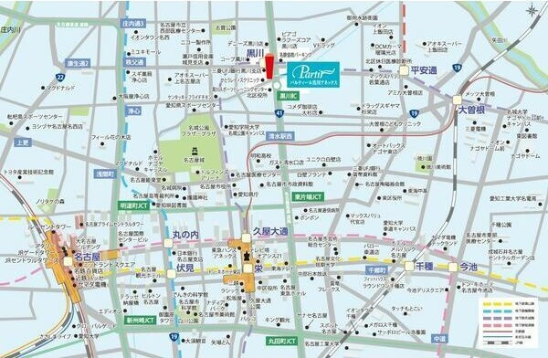 パルティール黒川アネックスの地図