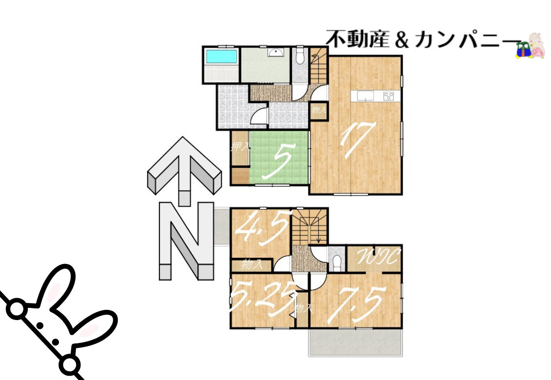 ハートフルタウン東長戸4丁目A号棟　松山市東長戸4丁目新築戸建の間取り