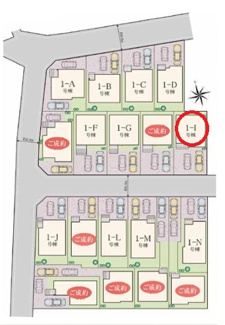 【区画図】 | 調布市佐須町５丁目　全18棟　1-I号棟　仲介手数料無料 | 1-I号棟です