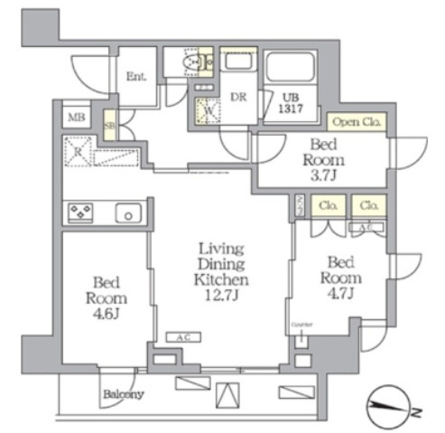 【間取り】 | ＮＯＧＡＴＡ　ＲＥＳＩＤＥＮＣＥ