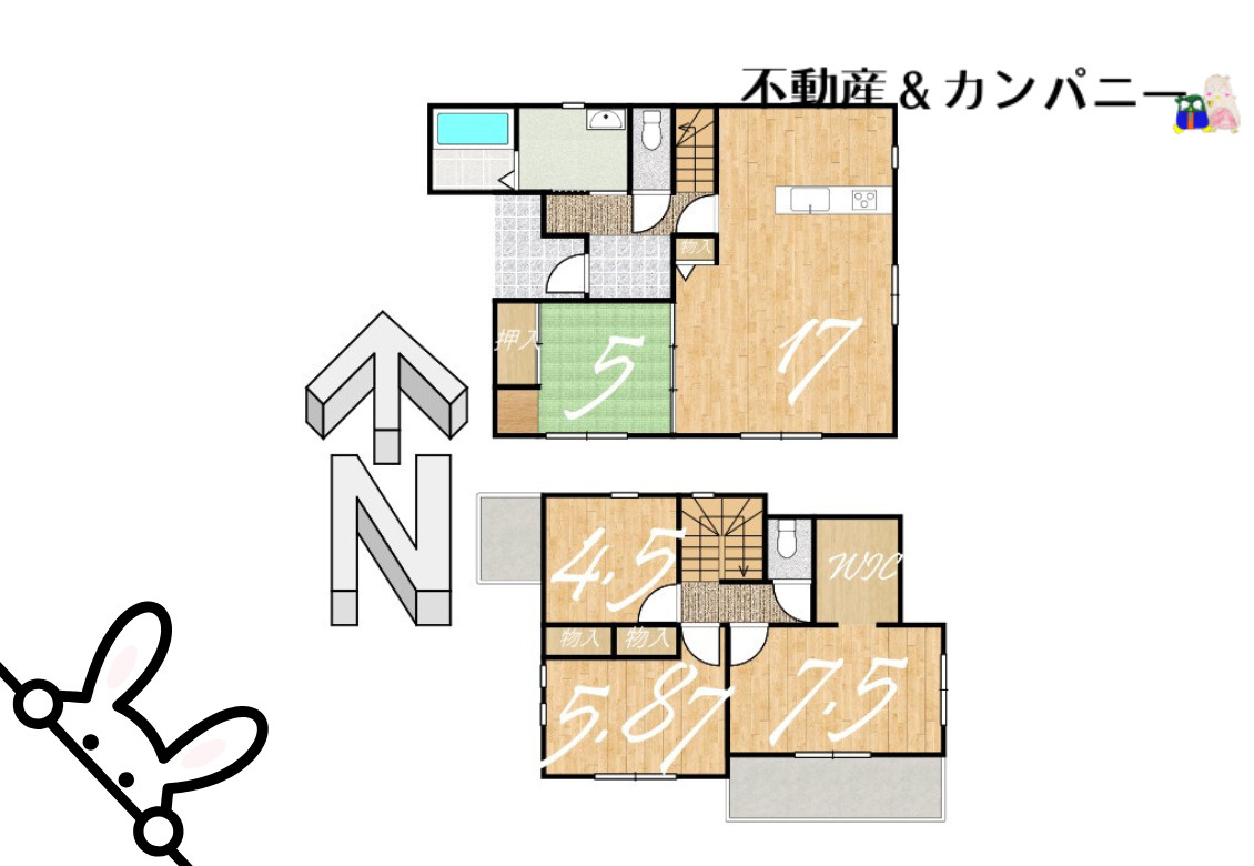ハートフルタウン東長戸4丁目B号棟　松山市東長戸4丁目新築戸建の間取り