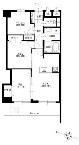 ライオンズマンション幡ヶ谷の間取り|ライオンズマンション幡ヶ谷：南西向き！全居室収納付き２ＳＬＤＫリノベーション物件は居室としても使えるサービスルーム付き！令和８年６月中旬完成予定となっております！