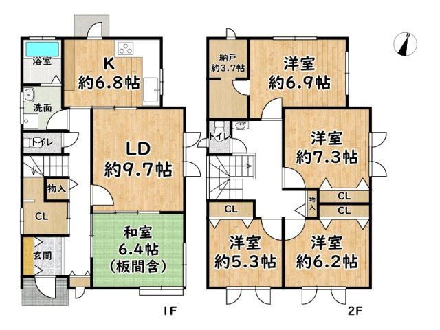 尼崎市下坂部1丁目/中古戸建【オーナーチェンジ】の間取り