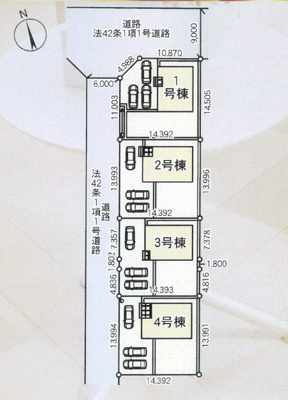 【区画図】 | Cradle garden　山形市浜崎第４　３号棟