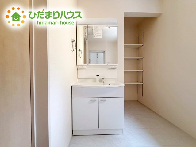 いわき市中岡町1丁目1期　新築戸建　2号棟の独立洗面台|暮らしを快適に変えるシャワー付洗面台☆彡