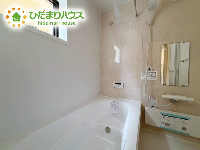 いわき市中岡町1丁目1期　新築戸建　2号棟の浴室|大人が足を伸ばしても十分な広さ！一人でゆっくりくつろぐ時間も大切です！