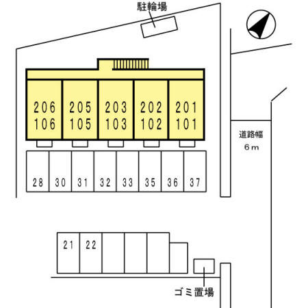岸和田市春木旭町のハイツの区画図