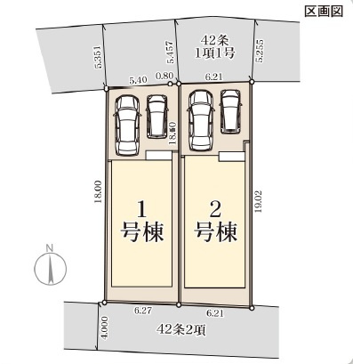 ■■宜野湾市嘉数-2号棟（全2棟）の区画図|駐車スペース