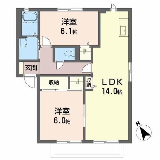 ハローハイツ河畑２の間取り