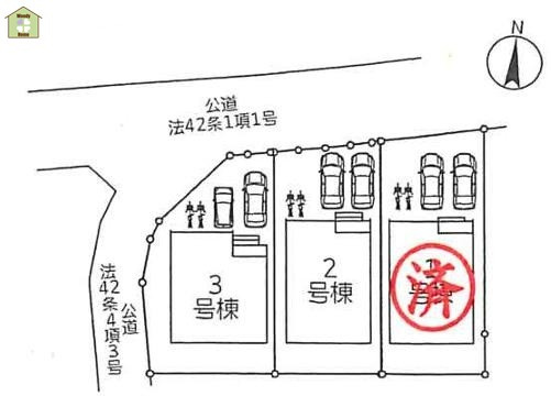 春日部市藤塚　新築一戸建て　3号棟の区画図