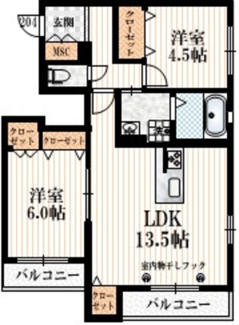 ヘーベルメゾン阿佐ヶ谷の間取り|★角部屋２面採光★