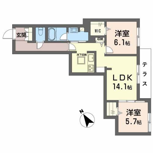 シャーメゾンリッシュ高石の間取り