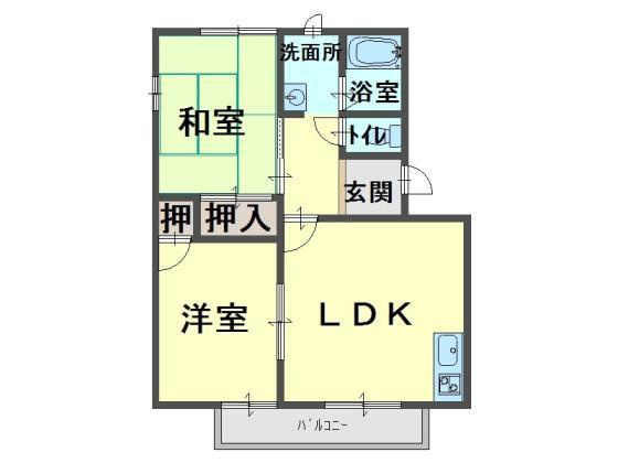 スカイハイツ植田の間取り
