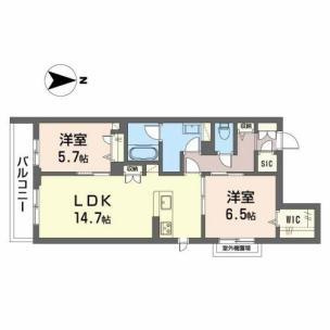 シャーメゾン　レアレアアロハの間取り