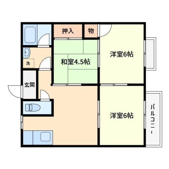 ハイツ山本Cの間取り