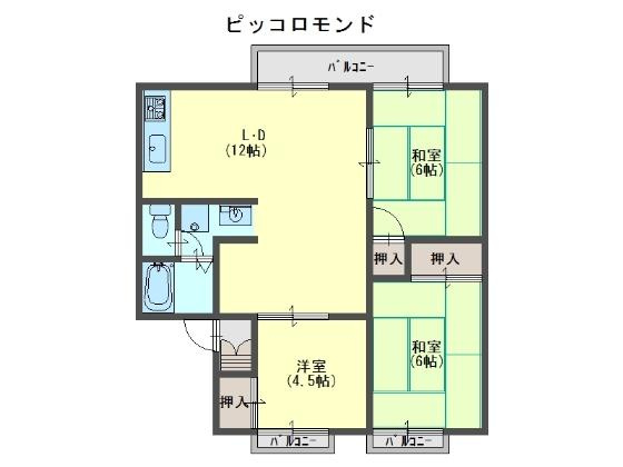 ピッコロモンドFの間取り