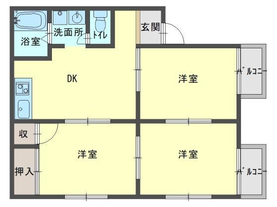 コスモハイツ華の間取り