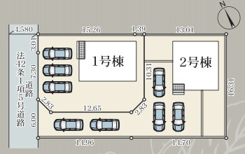 CradleGarden那須塩原市若草町第8の区画図|【全2棟】各号棟の詳細については、お気軽にお問い合わせください♪