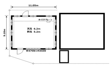 川口市大字東本郷の倉庫の間取り