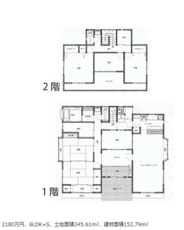 【間取り】 | 南アルプス市鮎沢 中古戸建 建物一新工事済 敷地広々104坪