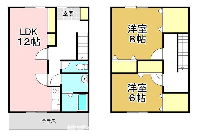 直方市大字植木のアパートの間取り