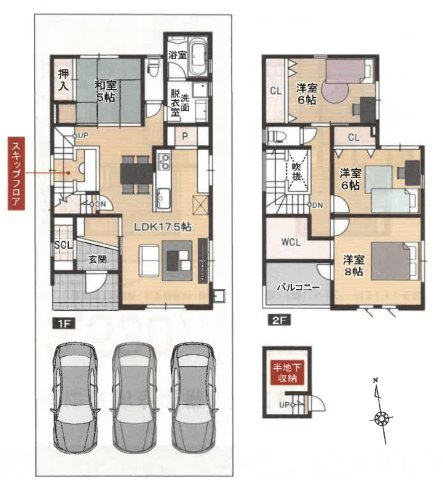 瀬戸東町　新築戸建　1号棟　（全2区画）の間取り|4LDK+WCL+SCL　建物面積112.19㎡（約33.94坪）