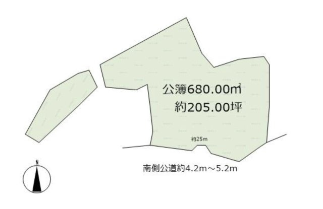 知多郡阿久比町大字矢高字平地　売り土地の区画図