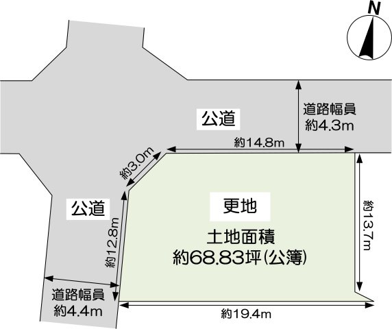 西宮市甲風園3丁目土地の区画図